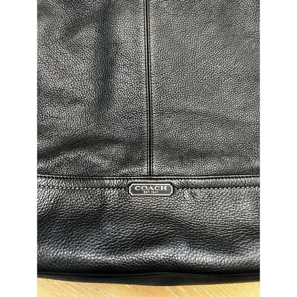 COACH Pebble Black Leather Handbag Shoulder Bag Purse Hoho K1305-F23292 - Picture 2 of 12